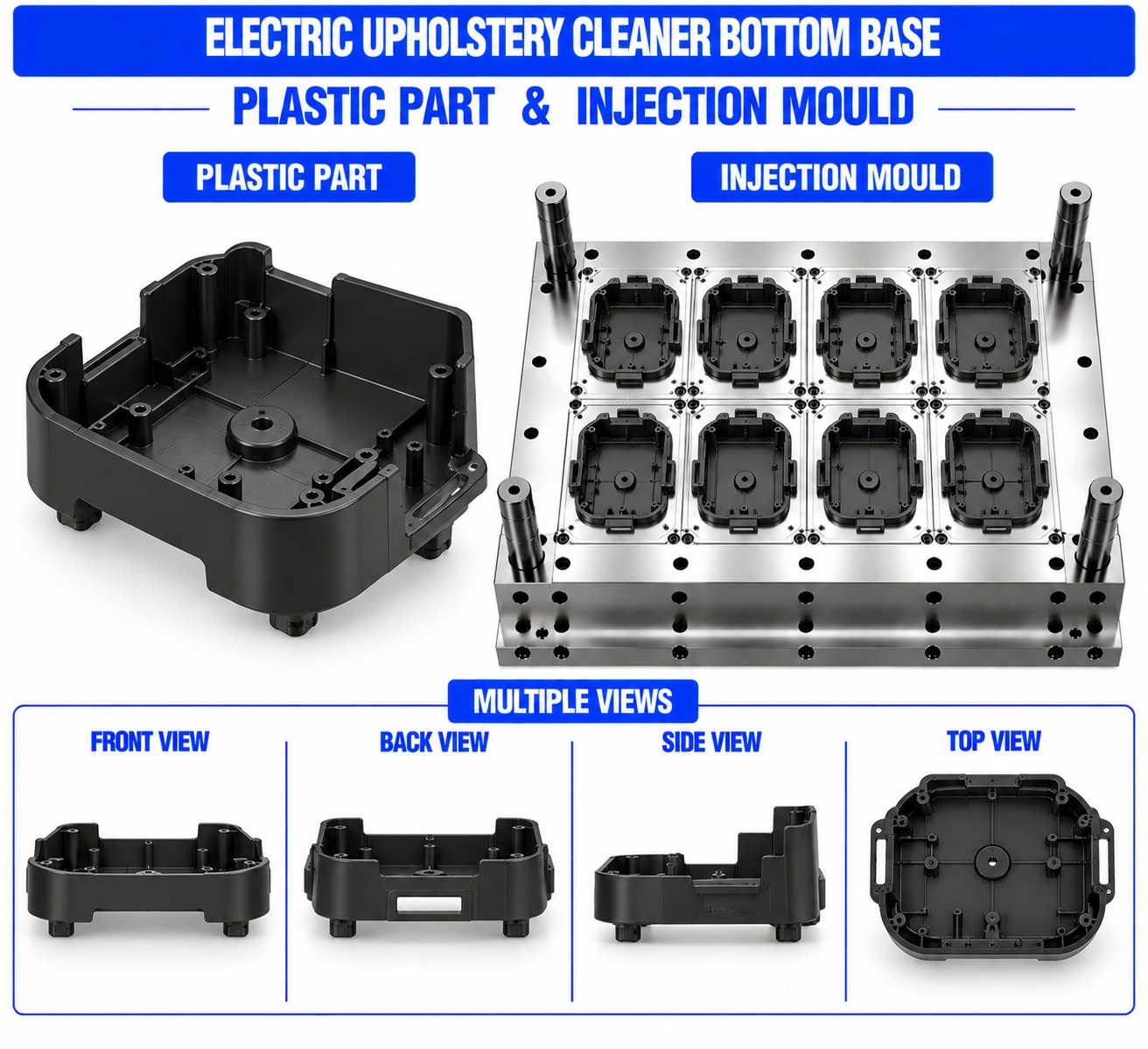 Electric Upholstery Cleaner Plastic Bottom Base Mould and Moulding Service